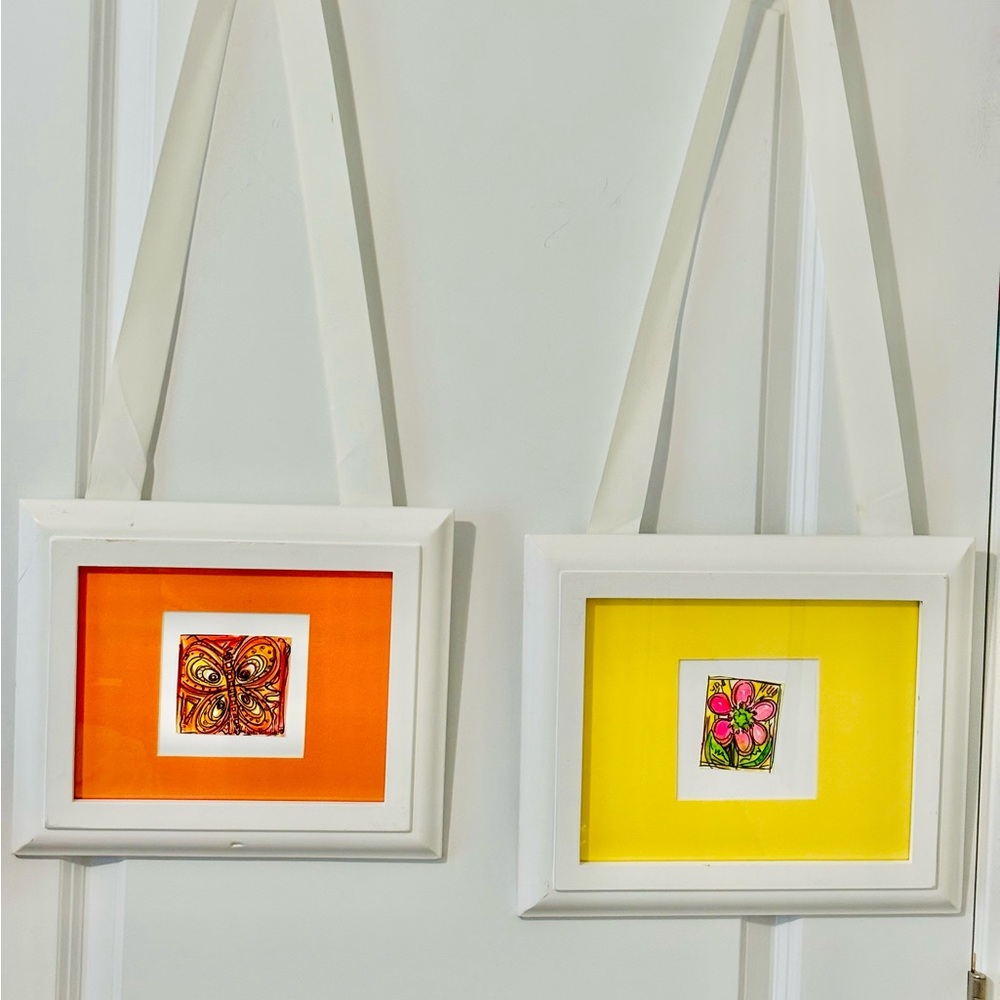 Ribbon Hanging Pottery Barn Kids White Frame Bright Collection Of 2